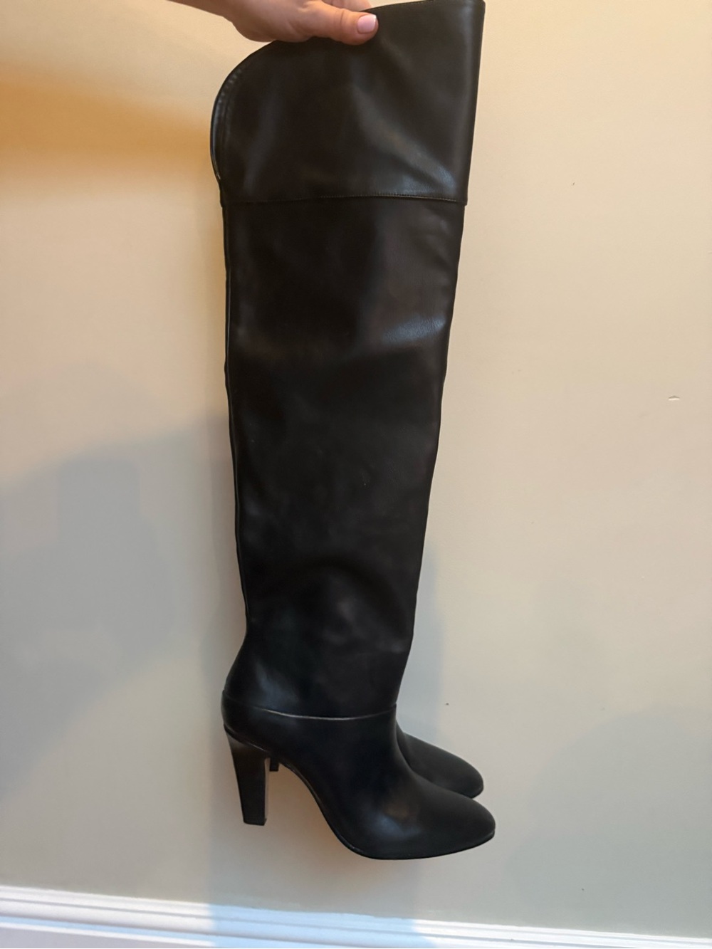 Call It Spring Black Over-the-Knee High Heel Boots Size 7 - Picture 2 of 5